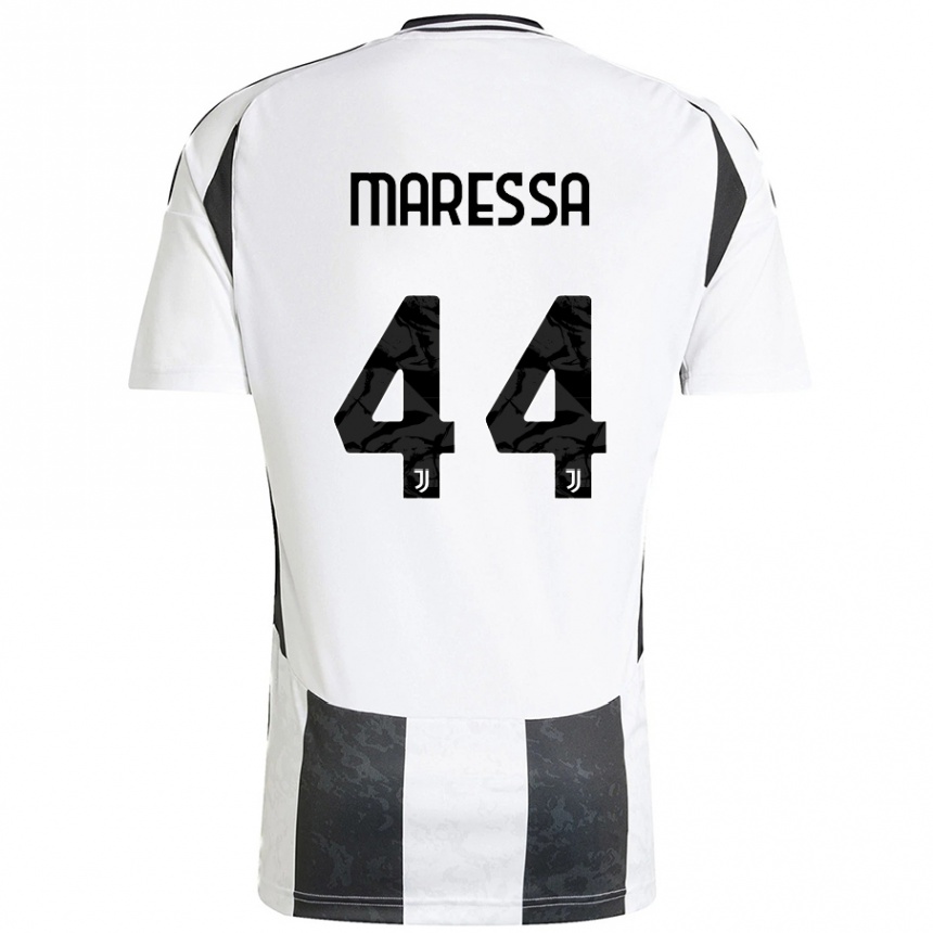 Niño Fútbol Camiseta Tommaso Maressa #44 Blanco Negro 1ª Equipación 2024/25 México