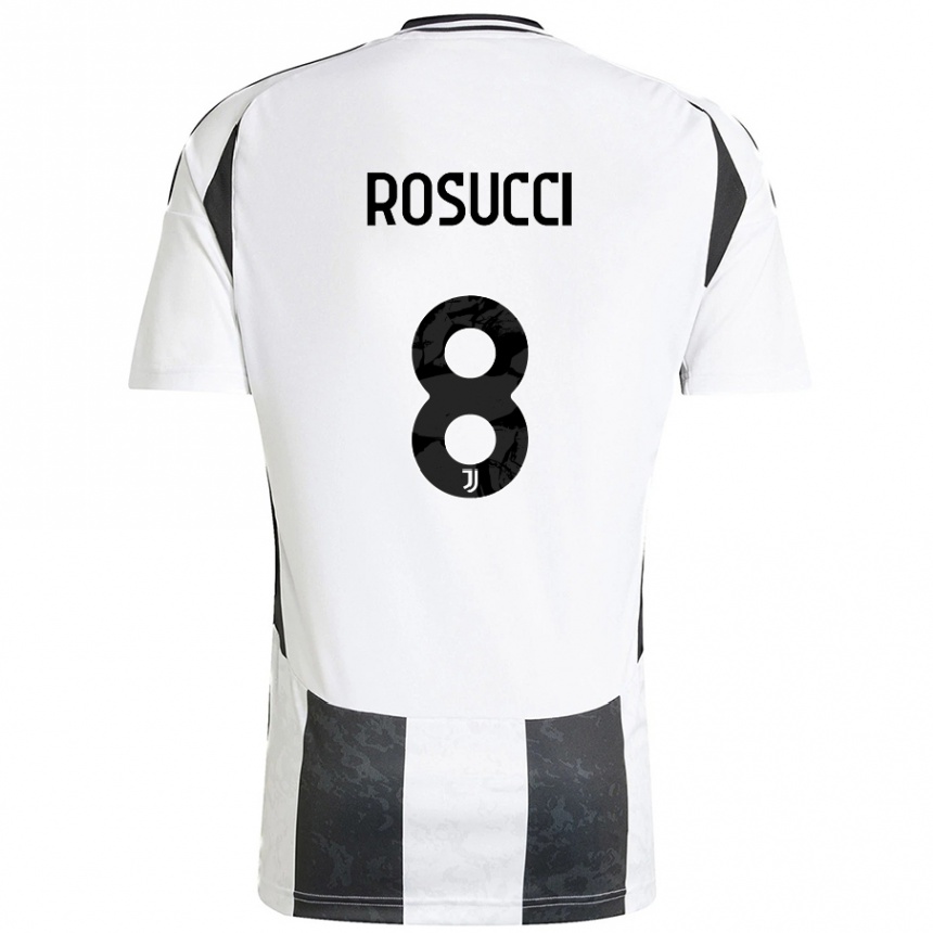 Niño Fútbol Camiseta Martina Rosucci #8 Blanco Negro 1ª Equipación 2024/25 México