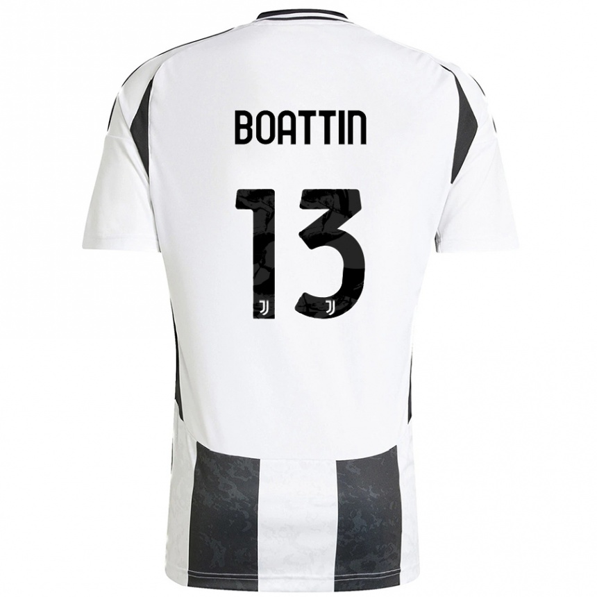 Niño Fútbol Camiseta Lisa Boattin #13 Blanco Negro 1ª Equipación 2024/25 México