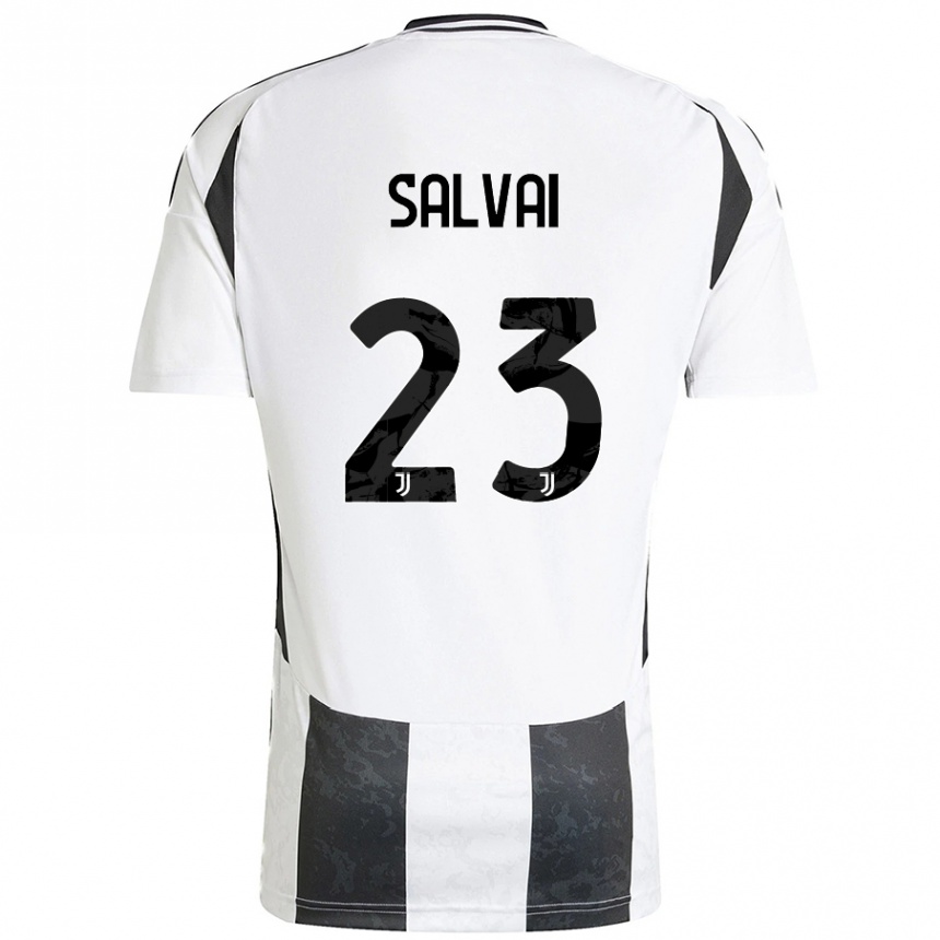 Niño Fútbol Camiseta Cecilia Salvai #23 Blanco Negro 1ª Equipación 2024/25 México