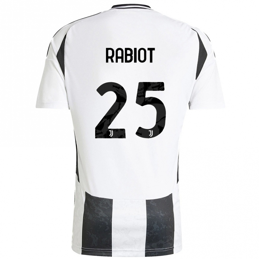 Niño Fútbol Camiseta Adrien Rabiot #25 Blanco Negro 1ª Equipación 2024/25 México