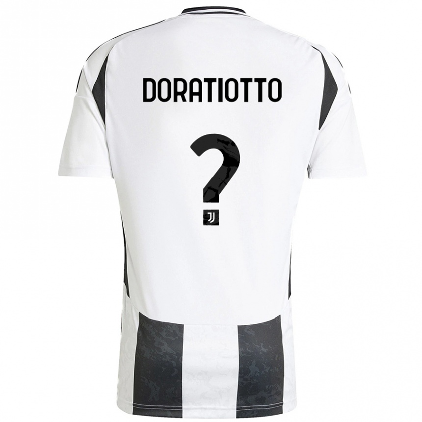 Niño Fútbol Camiseta Giulio Doratiotto #0 Blanco Negro 1ª Equipación 2024/25 México