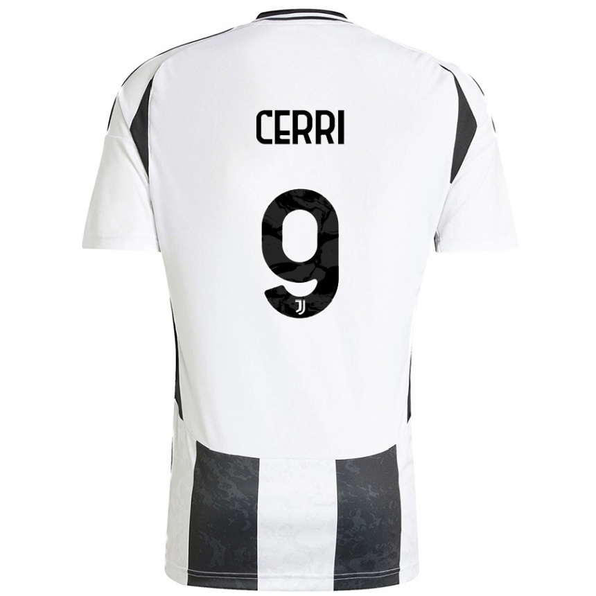 Niño Fútbol Camiseta Leonardo Cerri #9 Blanco Negro 1ª Equipación 2024/25 México