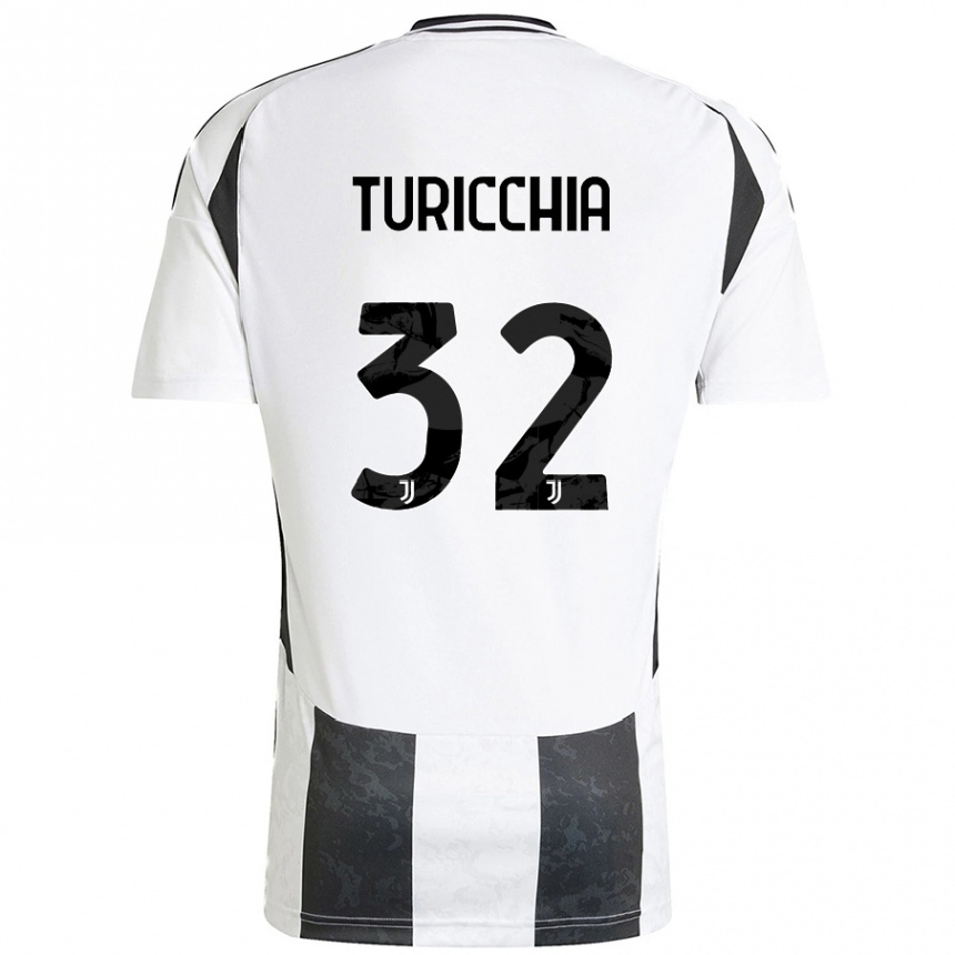 Niño Fútbol Camiseta Riccardo Turicchia #32 Blanco Negro 1ª Equipación 2024/25 México