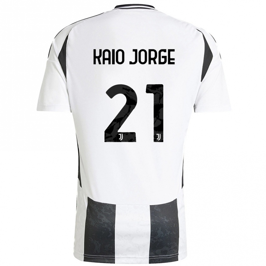 Niño Fútbol Camiseta Kaio Jorge #21 Blanco Negro 1ª Equipación 2024/25 México