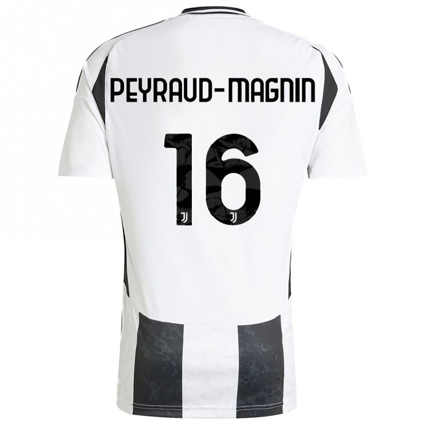 Niño Fútbol Camiseta Pauline Peyraud-Magnin #16 Blanco Negro 1ª Equipación 2024/25 México