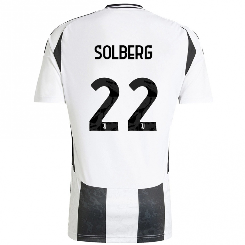 Niño Fútbol Camiseta Elias Solberg #22 Blanco Negro 1ª Equipación 2024/25 México