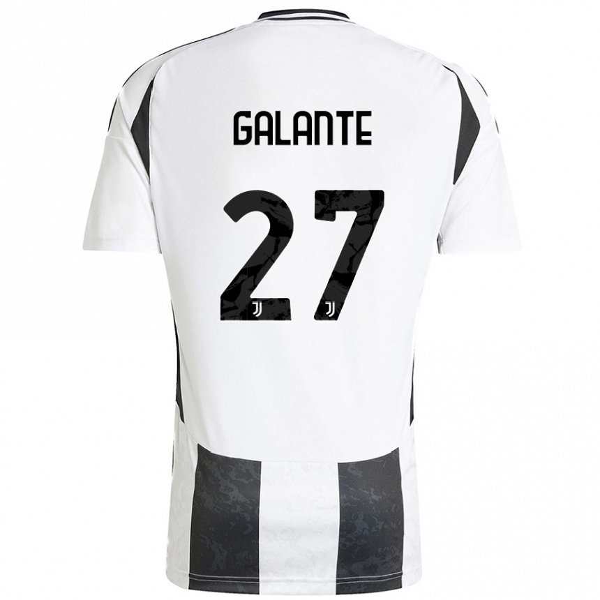 Niño Fútbol Camiseta Tommaso Galante #27 Blanco Negro 1ª Equipación 2024/25 México