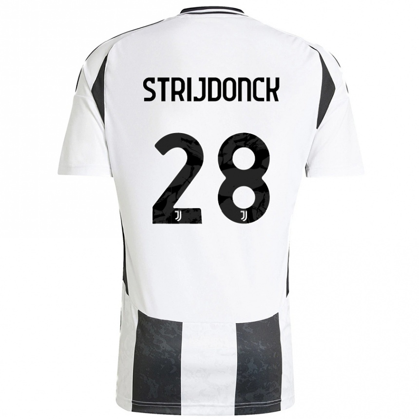 Niño Fútbol Camiseta Bayron Strijdonck #28 Blanco Negro 1ª Equipación 2024/25 México