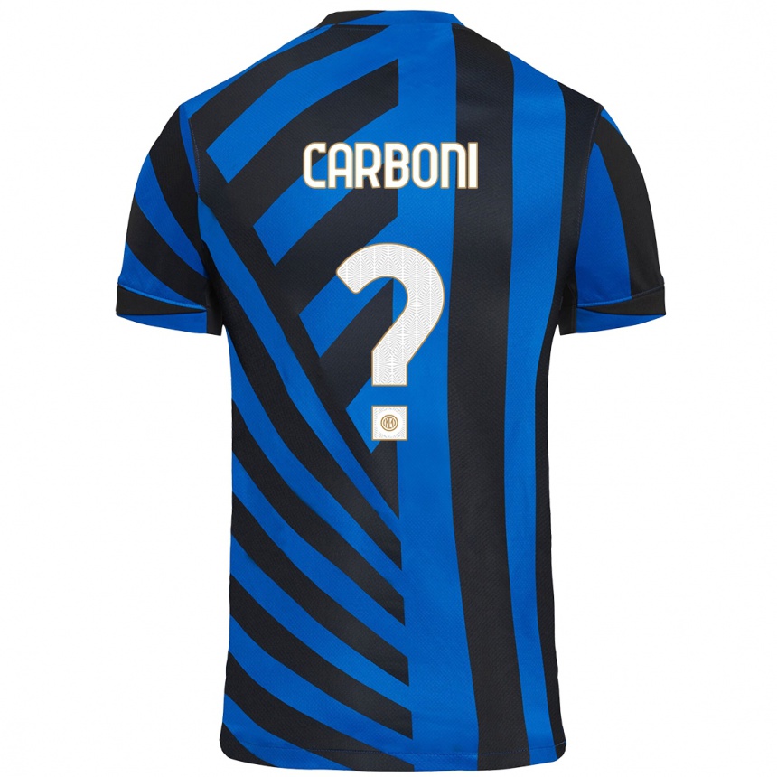 Niño Fútbol Camiseta Franco Carboni #0 Azul Negro 1ª Equipación 2024/25 México