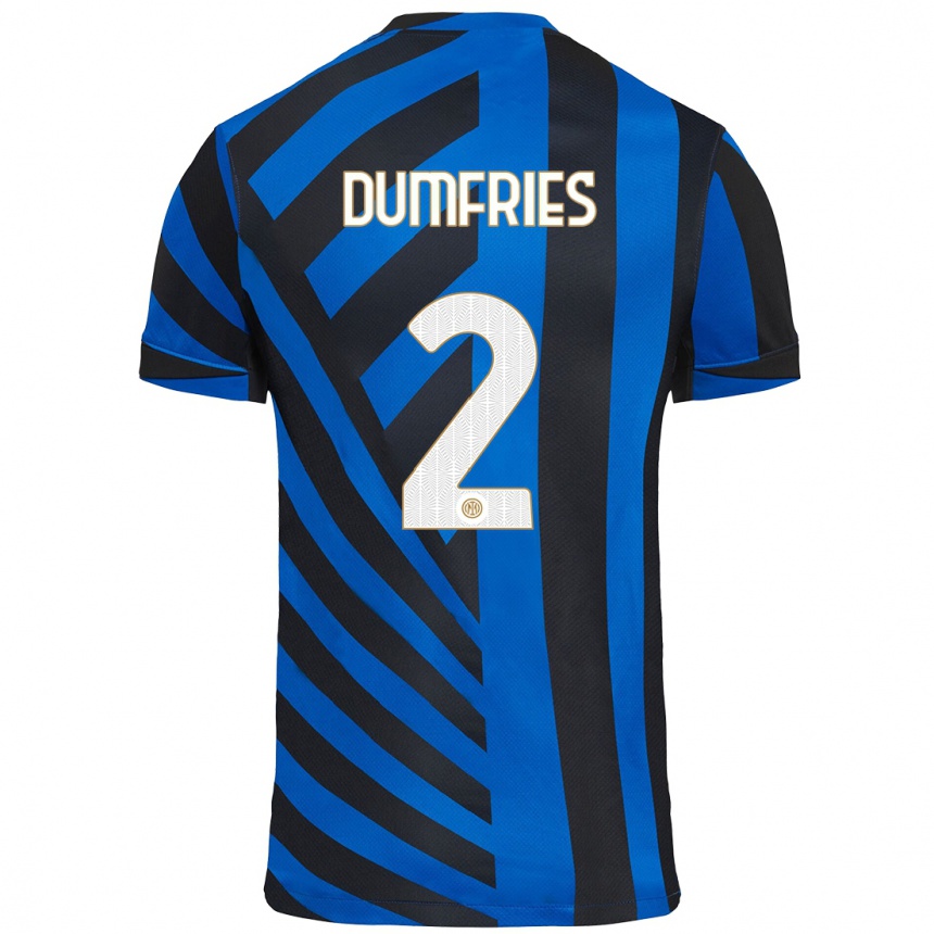 Niño Fútbol Camiseta Denzel Dumfries #2 Azul Negro 1ª Equipación 2024/25 México