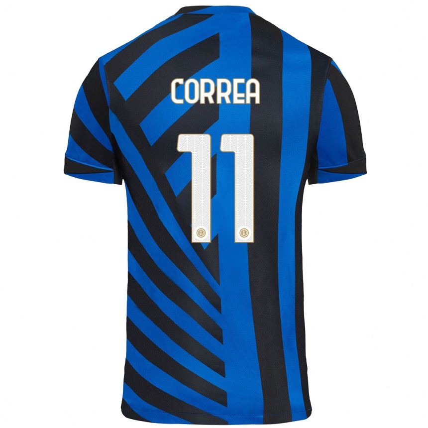 Niño Fútbol Camiseta Joaquin Correa #11 Azul Negro 1ª Equipación 2024/25 México