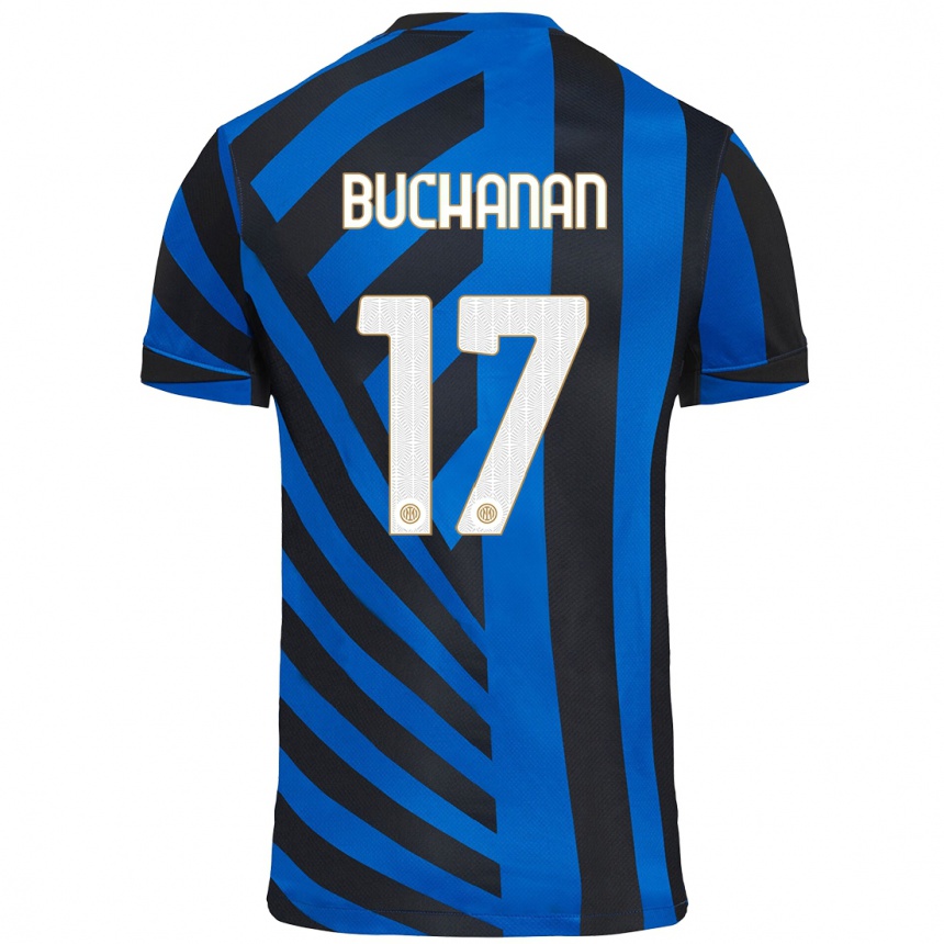 Niño Fútbol Camiseta Tajon Buchanan #17 Azul Negro 1ª Equipación 2024/25 México