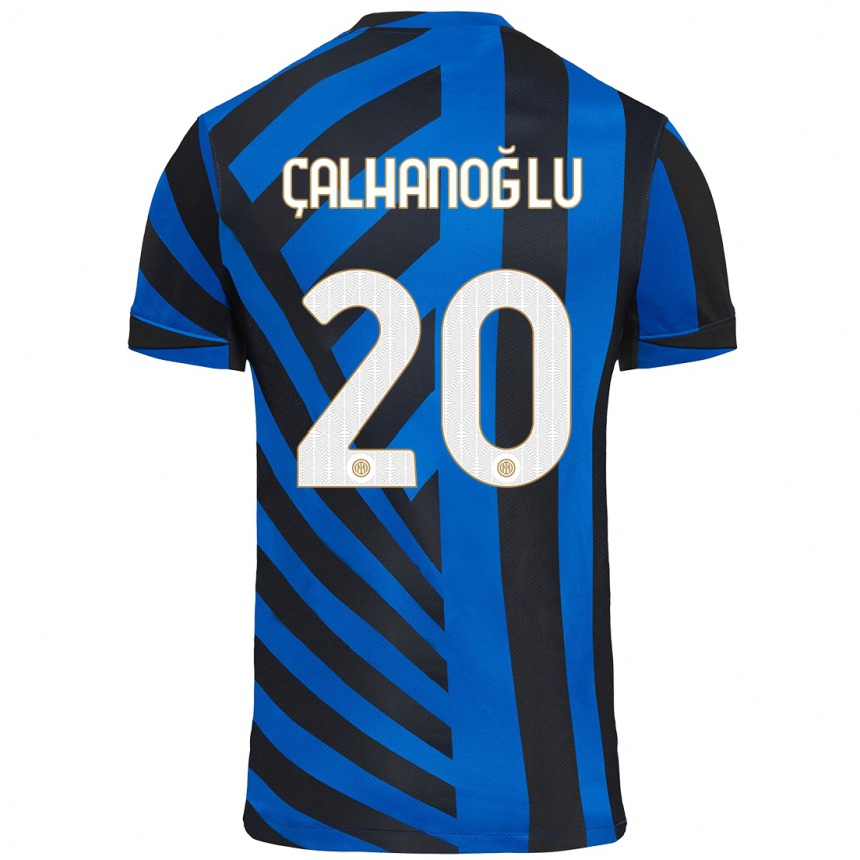 Niño Fútbol Camiseta Hakan Calhanoglu #20 Azul Negro 1ª Equipación 2024/25 México