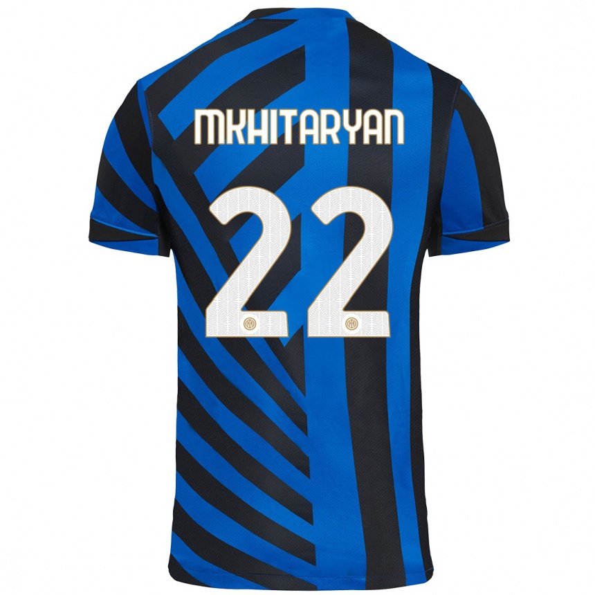 Niño Fútbol Camiseta Henrikh Mkhitaryan #22 Azul Negro 1ª Equipación 2024/25 México