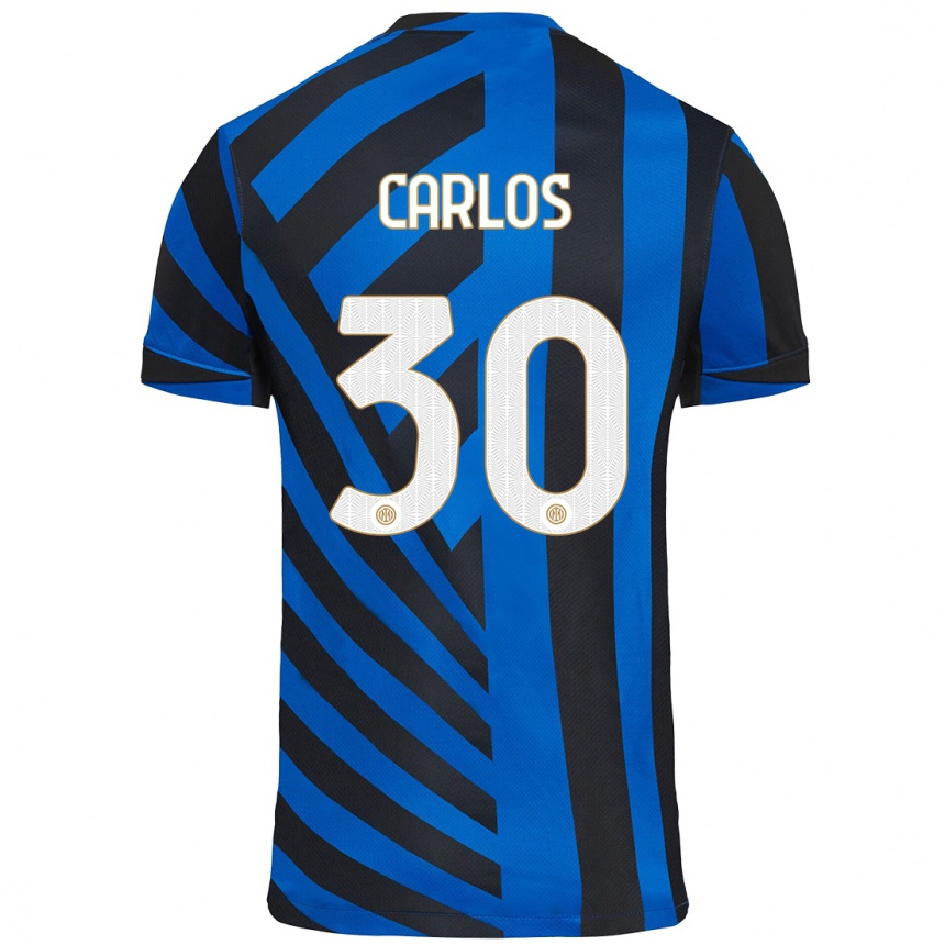 Niño Fútbol Camiseta Carlos Augusto #30 Azul Negro 1ª Equipación 2024/25 México