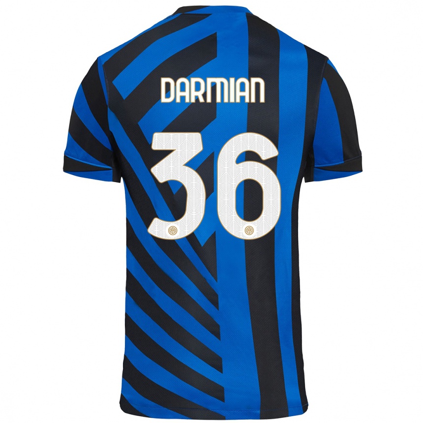 Niño Fútbol Camiseta Matteo Darmian #36 Azul Negro 1ª Equipación 2024/25 México