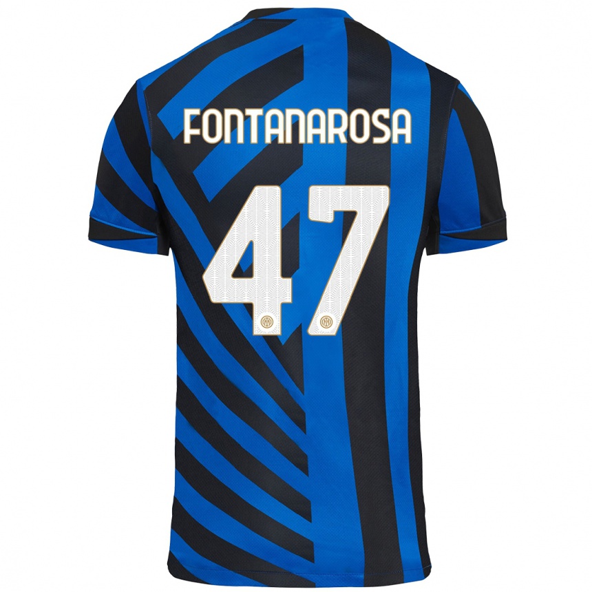 Niño Fútbol Camiseta Alessandro Fontanarosa #47 Azul Negro 1ª Equipación 2024/25 México