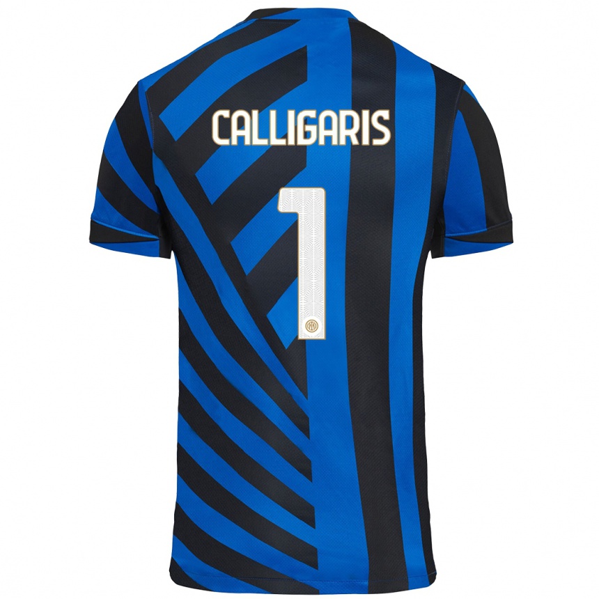 Niño Fútbol Camiseta Alessandro Calligaris #1 Azul Negro 1ª Equipación 2024/25 México