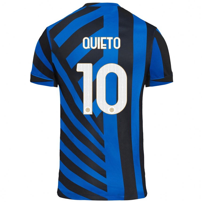 Niño Fútbol Camiseta Daniele Quieto #10 Azul Negro 1ª Equipación 2024/25 México