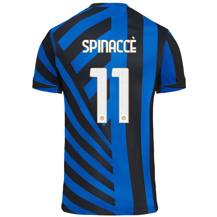 Niño Fútbol Camiseta Matteo Spinaccè #11 Azul Negro 1ª Equipación 2024/25 México