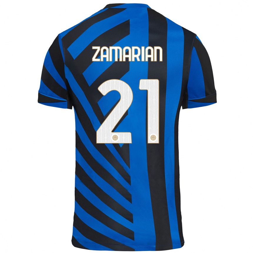 Niño Fútbol Camiseta Matteo Zamarian #21 Azul Negro 1ª Equipación 2024/25 México