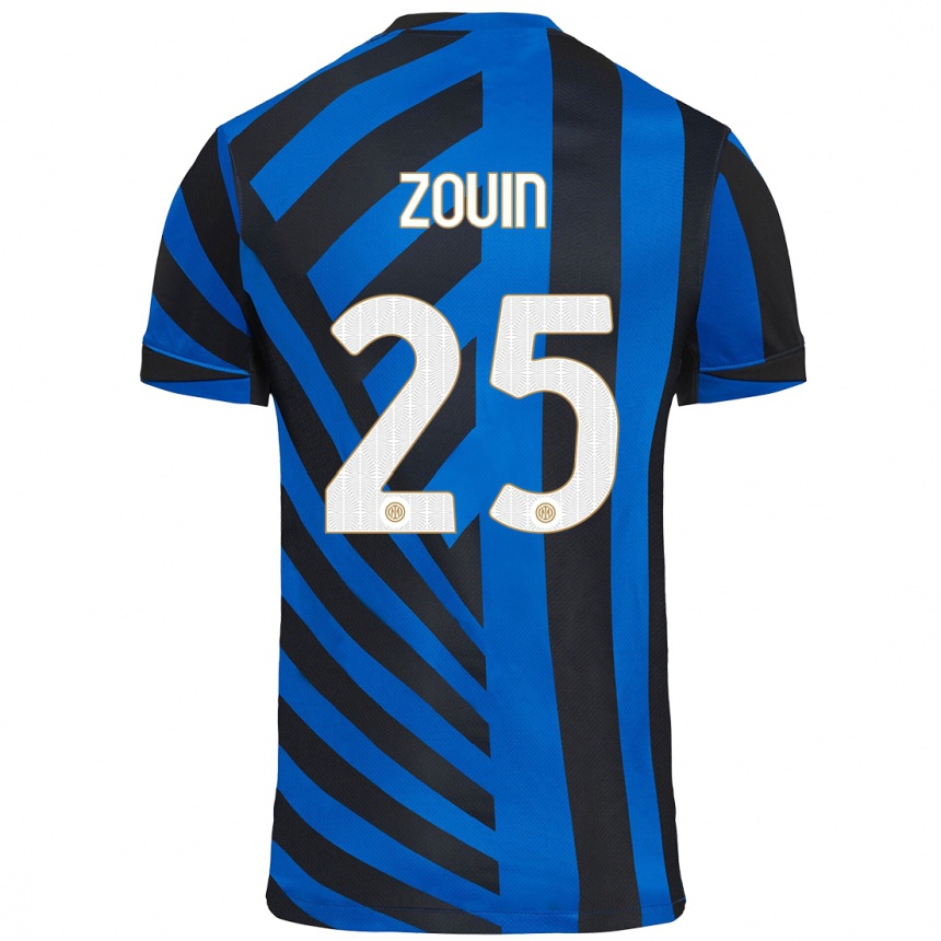 Niño Fútbol Camiseta Aymen Zouin #25 Azul Negro 1ª Equipación 2024/25 México