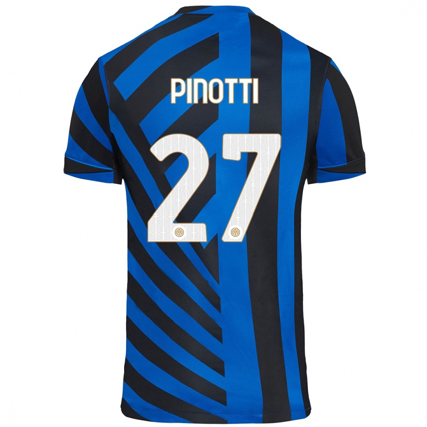 Niño Fútbol Camiseta Manuel Pinotti #27 Azul Negro 1ª Equipación 2024/25 México