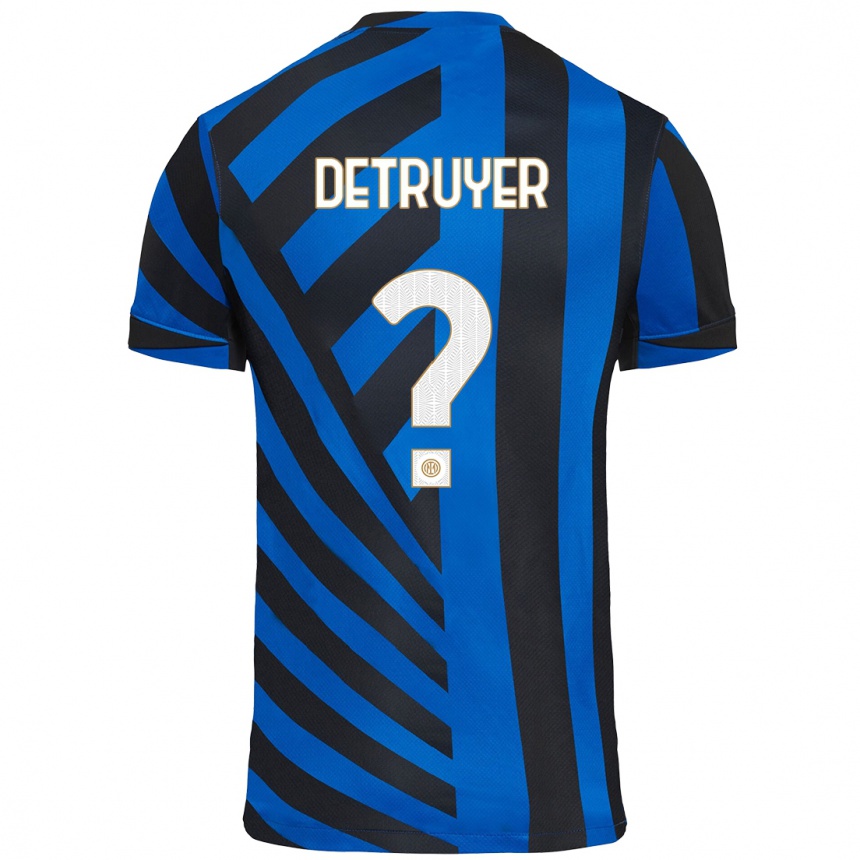 Niño Fútbol Camiseta Marie Detruyer #0 Azul Negro 1ª Equipación 2024/25 México