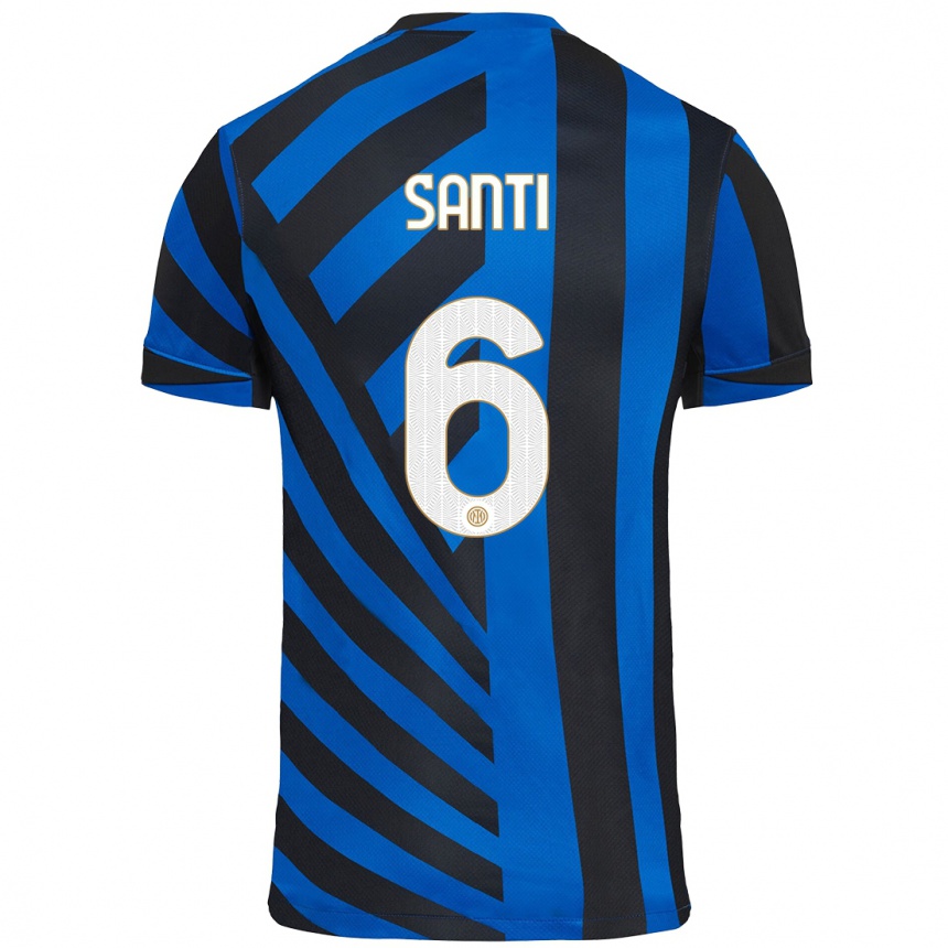 Niño Fútbol Camiseta Irene Santi #6 Azul Negro 1ª Equipación 2024/25 México