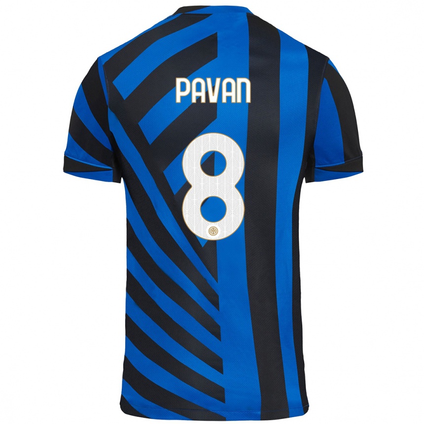 Niño Fútbol Camiseta Matilde Pavan #8 Azul Negro 1ª Equipación 2024/25 México