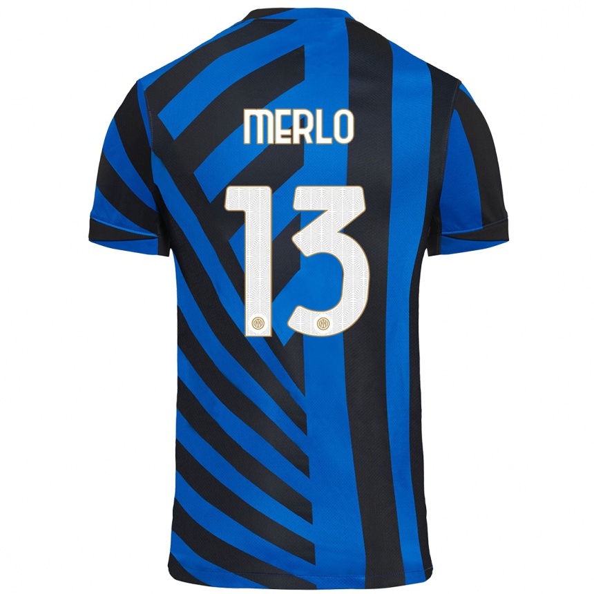 Niño Fútbol Camiseta Beatrice Merlo #13 Azul Negro 1ª Equipación 2024/25 México