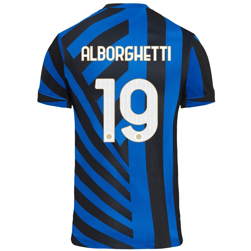 Niño Fútbol Camiseta Lisa Alborghetti #19 Azul Negro 1ª Equipación 2024/25 México