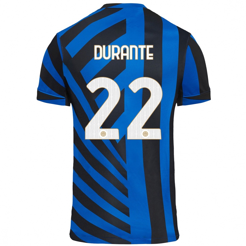 Niño Fútbol Camiseta Francesca Durante #22 Azul Negro 1ª Equipación 2024/25 México