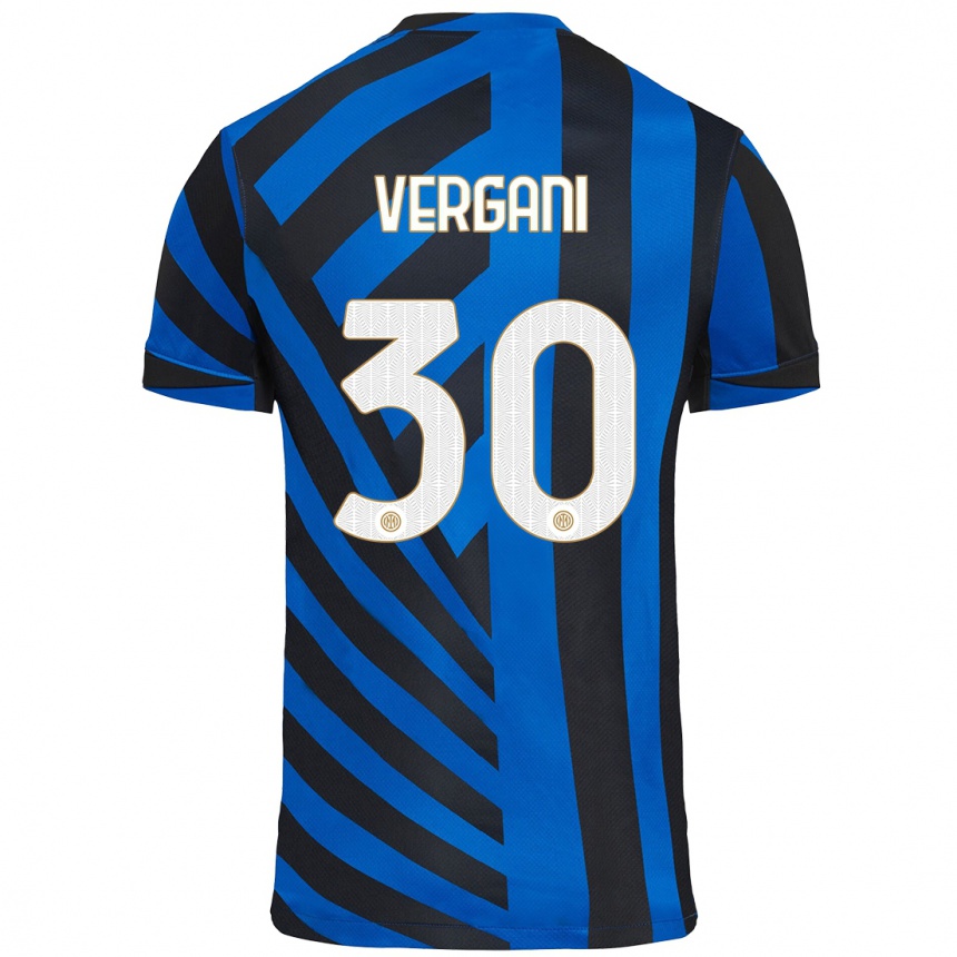 Niño Fútbol Camiseta Bianca Vergani #30 Azul Negro 1ª Equipación 2024/25 México