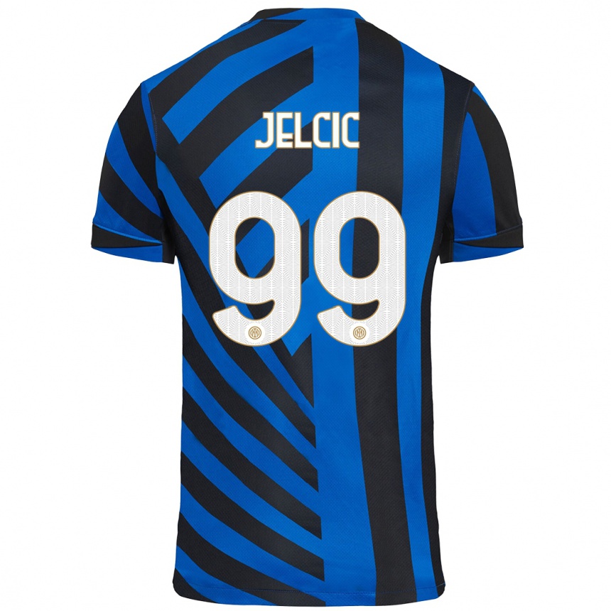 Niño Fútbol Camiseta Maja Jelčić #99 Azul Negro 1ª Equipación 2024/25 México