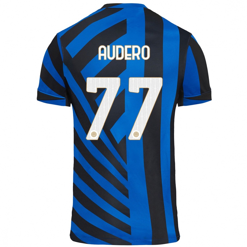 Niño Fútbol Camiseta Emil Audero #77 Azul Negro 1ª Equipación 2024/25 México