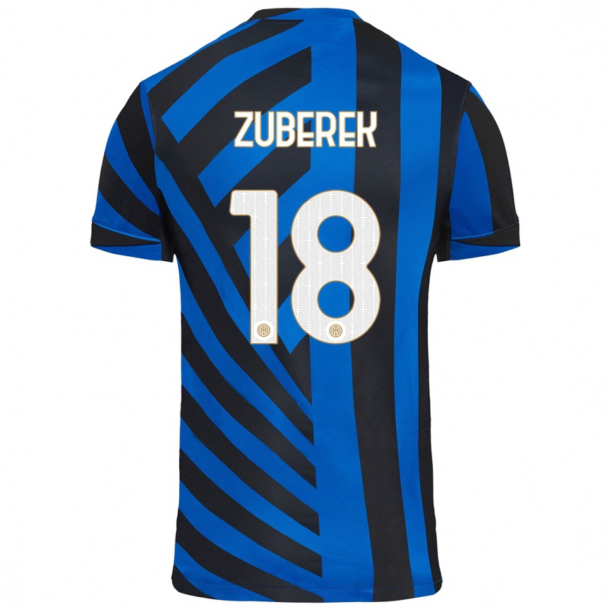 Niño Fútbol Camiseta Jan Zuberek #18 Azul Negro 1ª Equipación 2024/25 México