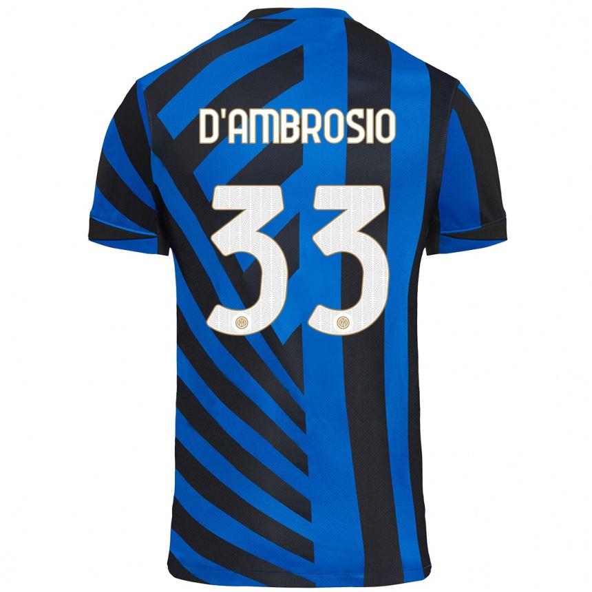 Niño Fútbol Camiseta Danilo D'ambrosio #33 Azul Negro 1ª Equipación 2024/25 México