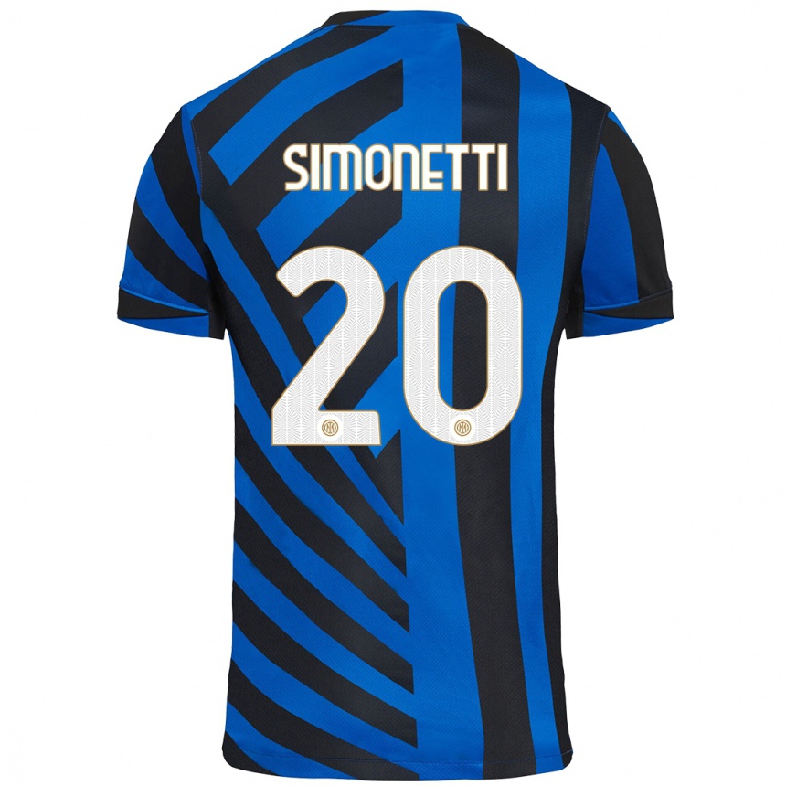 Niño Fútbol Camiseta Flaminia Simonetti #20 Azul Negro 1ª Equipación 2024/25 México