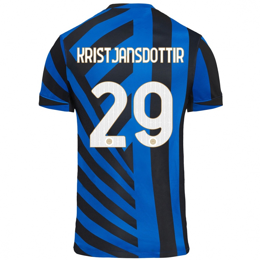 Niño Fútbol Camiseta Anna Bjork Kristjansdottir #29 Azul Negro 1ª Equipación 2024/25 México