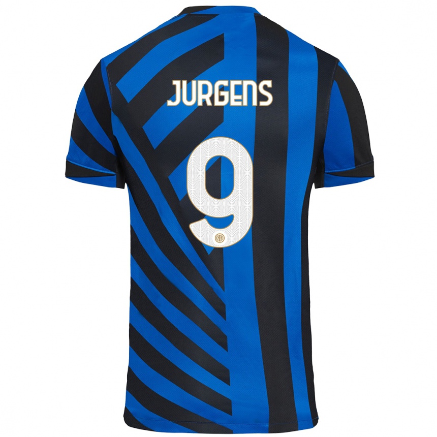 Niño Fútbol Camiseta Oliver Jurgens #9 Azul Negro 1ª Equipación 2024/25 México