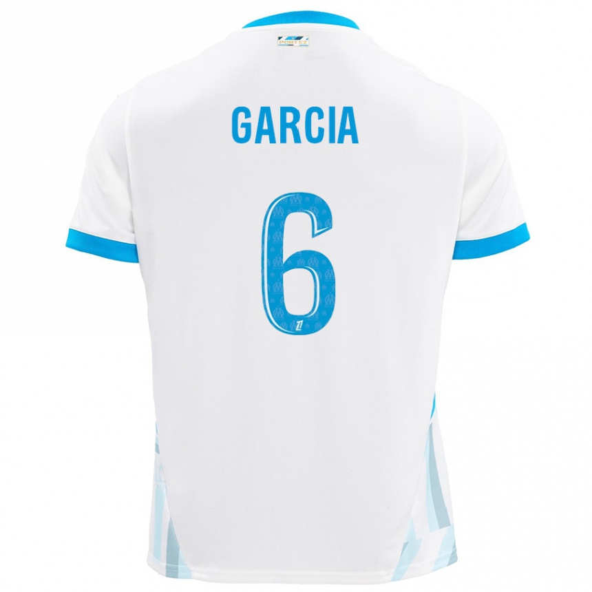 Niño Fútbol Camiseta Ulisses Garcia #6 Blanco Azul Cielo 1ª Equipación 2024/25 México