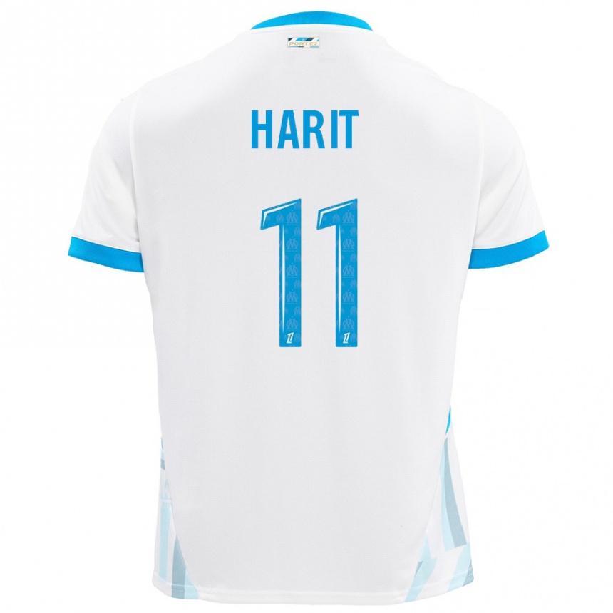 Niño Fútbol Camiseta Amine Harit #11 Blanco Azul Cielo 1ª Equipación 2024/25 México