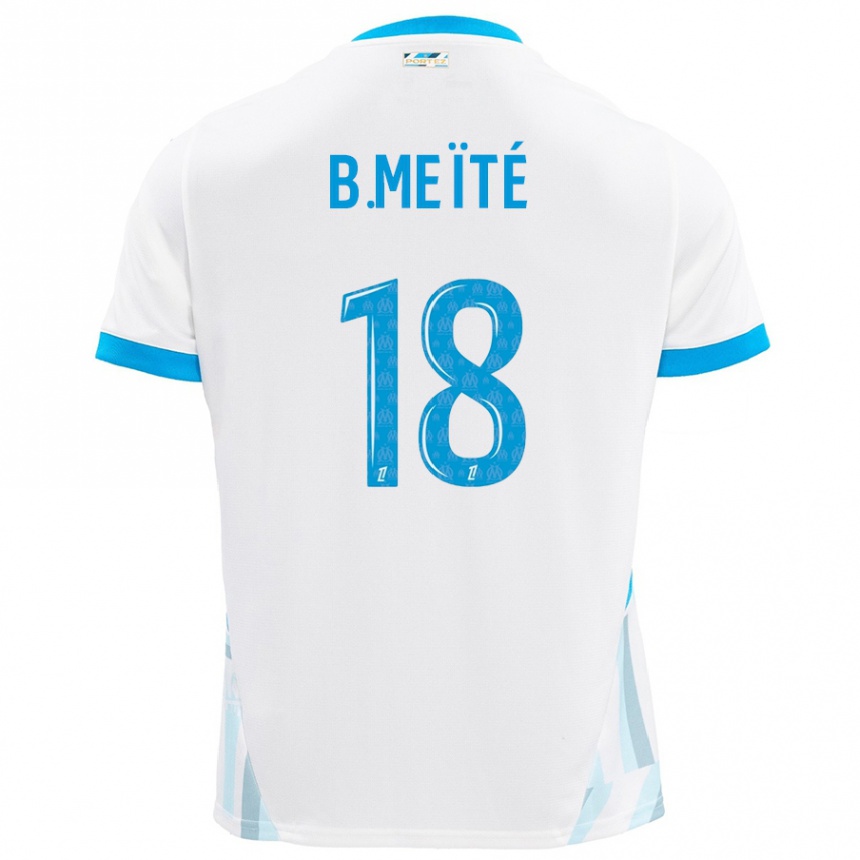 Niño Fútbol Camiseta Bamo Meïté #18 Blanco Azul Cielo 1ª Equipación 2024/25 México