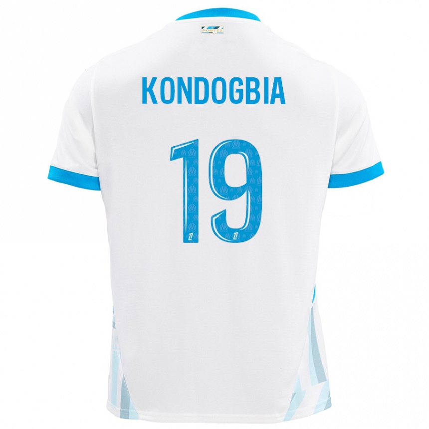 Niño Fútbol Camiseta Geoffrey Kondogbia #19 Blanco Azul Cielo 1ª Equipación 2024/25 México