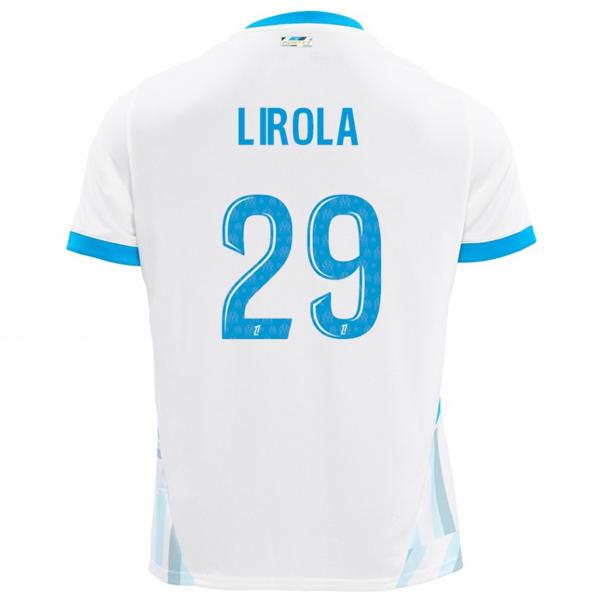 Niño Fútbol Camiseta Pol Lirola #29 Blanco Azul Cielo 1ª Equipación 2024/25 México