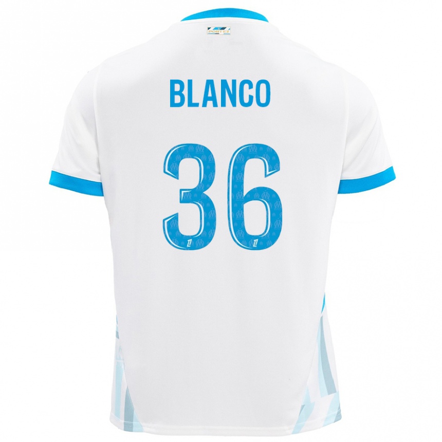 Niño Fútbol Camiseta Ruben Blanco #36 Blanco Azul Cielo 1ª Equipación 2024/25 México