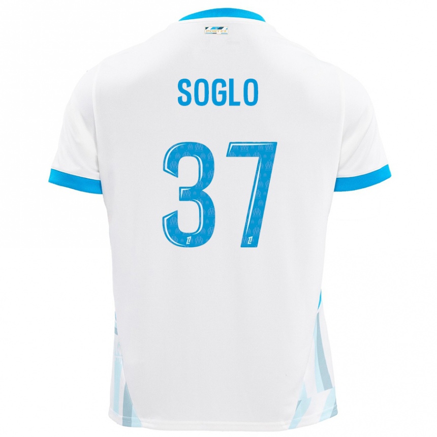 Niño Fútbol Camiseta Emran Soglo #37 Blanco Azul Cielo 1ª Equipación 2024/25 México