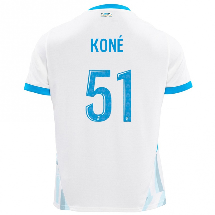 Niño Fútbol Camiseta Ismaël Koné #51 Blanco Azul Cielo 1ª Equipación 2024/25 México